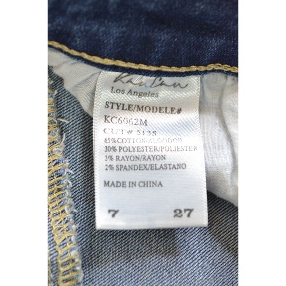 Kancan Women's 7/27 Medium Wash Released Hem Denim Mini Skirt - Picture 8 of 15